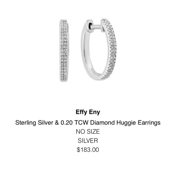 Effy Diamond Hoop Earrings - Picture 1 of 3